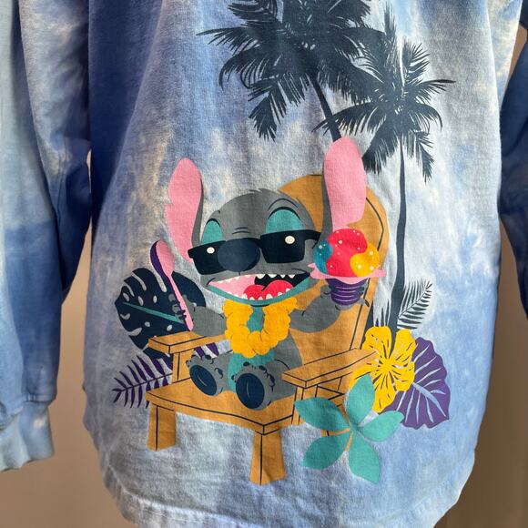 Walt Disney World Stitch Hawaiian Vacation Blue Tie Dye Spirit Jersey Size XS - Picture 5 of 9